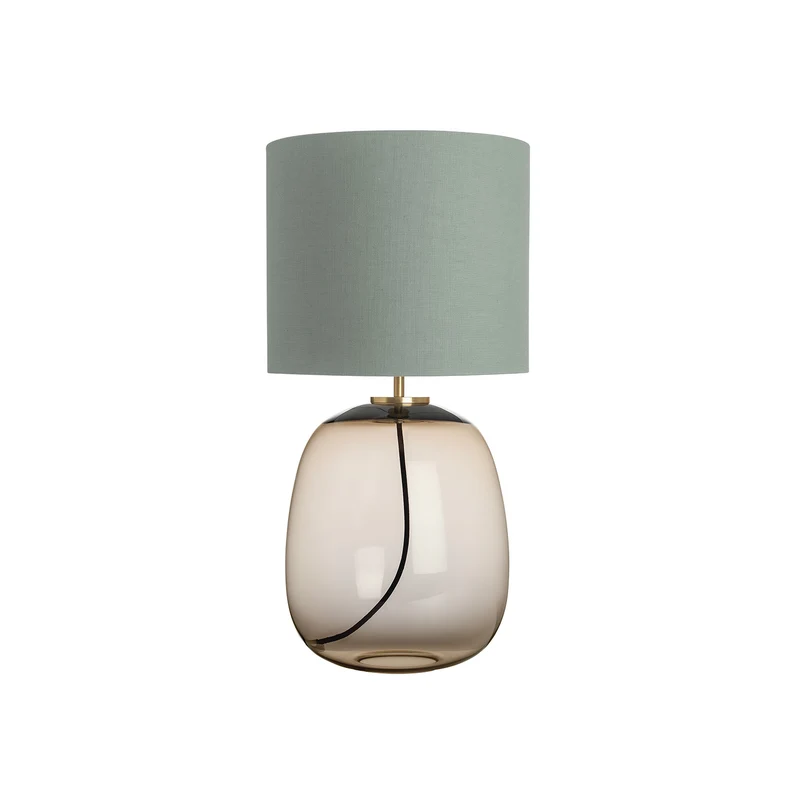 AUSTRA - Lampe à poser en verre soufflé, textile et acier, style scandinave, H 68 cm