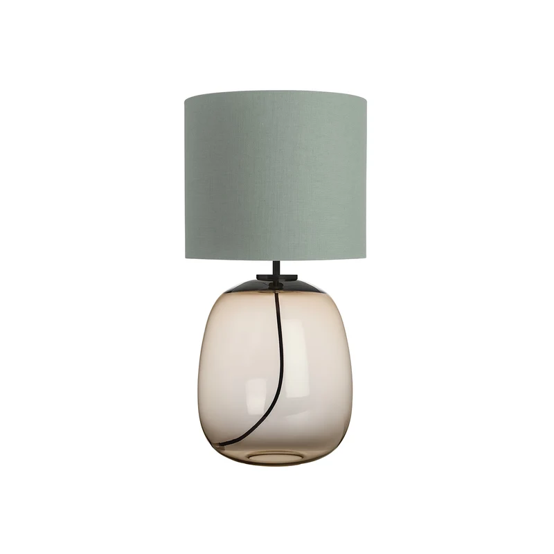 AUSTRA - Lampe à poser en verre soufflé, textile et acier, style scandinave, H 68 cm