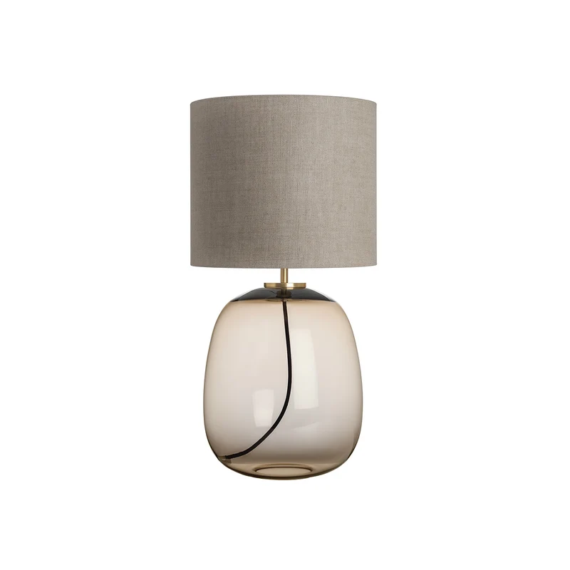 AUSTRA - Lampe à poser en verre soufflé, textile et acier, style scandinave, H 68 cm