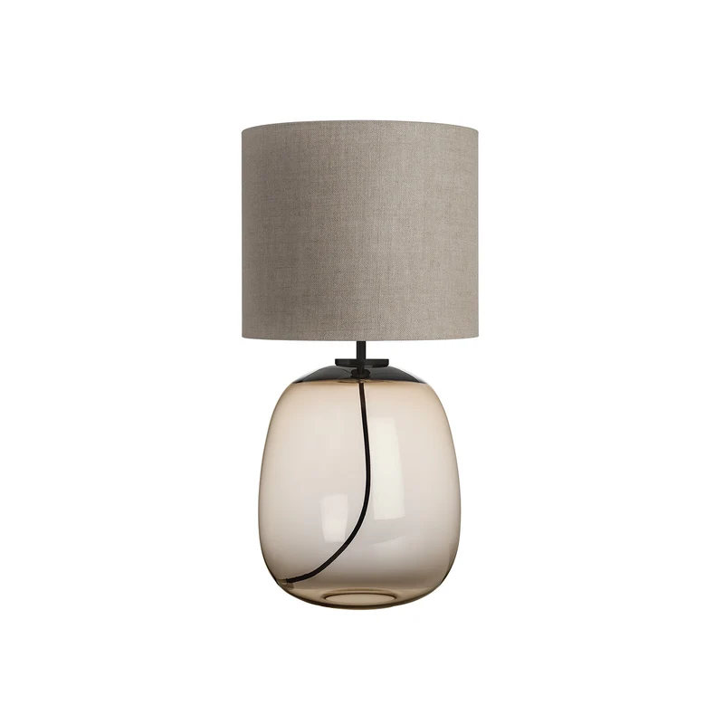 AUSTRA - Lampe à poser en verre soufflé, textile et acier, style scandinave, H 68 cm