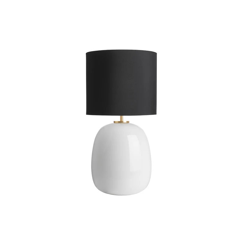 AUSTRA - Lampe à poser en verre soufflé, textile et acier, style scandinave, H 68 cm