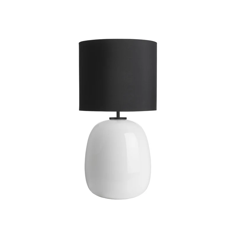 AUSTRA - Lampe à poser en verre soufflé, textile et acier, style scandinave, H 68 cm
