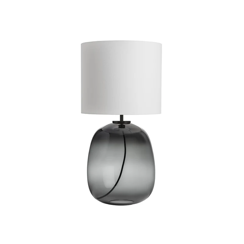 AUSTRA - Lampe à poser en verre soufflé, textile et acier, style scandinave, H 68 cm
