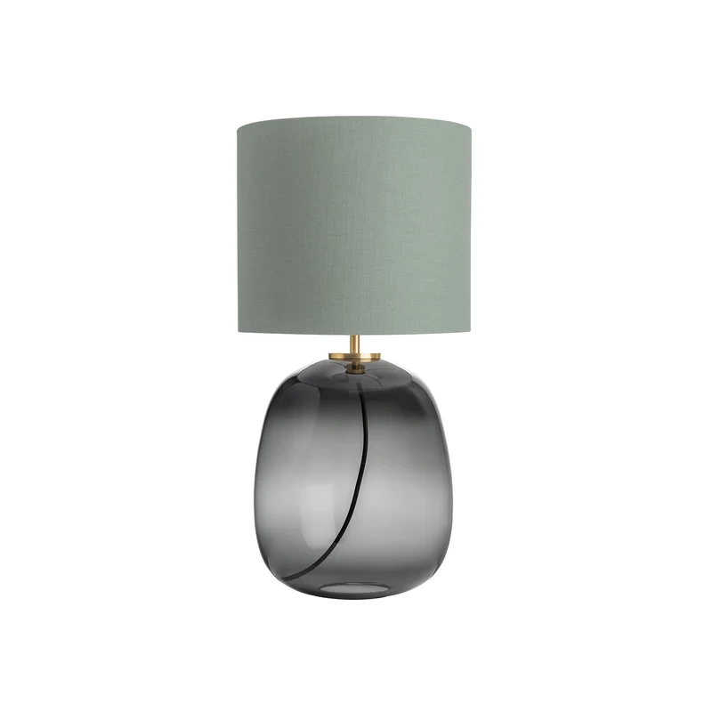AUSTRA - Lampe à poser en verre soufflé, textile et acier, style scandinave, H 68 cm