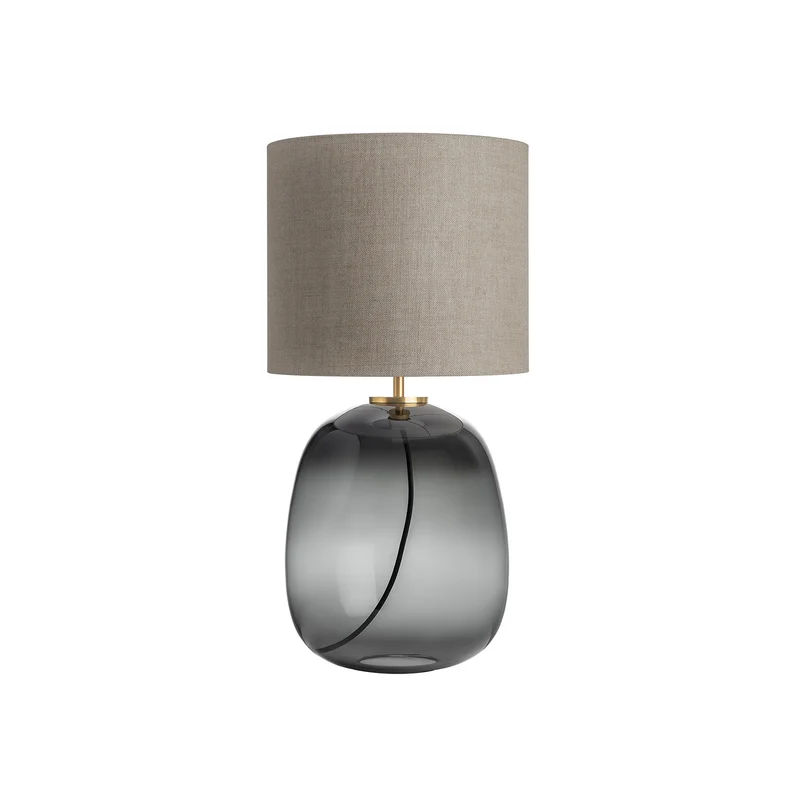 AUSTRA - Lampe à poser en verre soufflé, textile et acier, style scandinave, H 68 cm