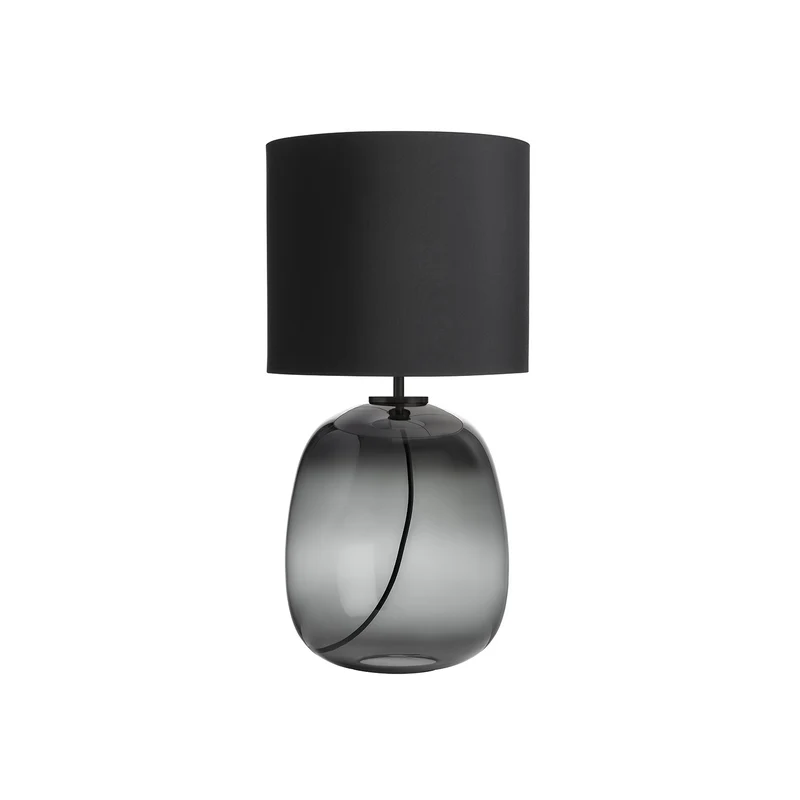 AUSTRA - Lampe à poser en verre soufflé, textile et acier, style scandinave, H 68 cm