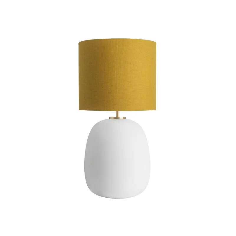 AUSTRA - Lampe à poser en verre soufflé, textile et acier, style scandinave, H 68 cm
