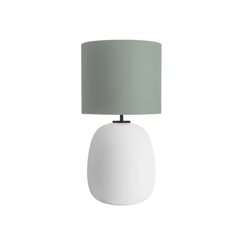 AUSTRA - Lampe à poser en verre soufflé, textile et acier, style scandinave, H 68 cm