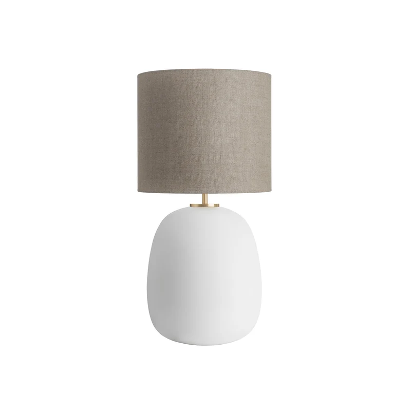 AUSTRA - Lampe à poser en verre soufflé, textile et acier, style scandinave, H 68 cm