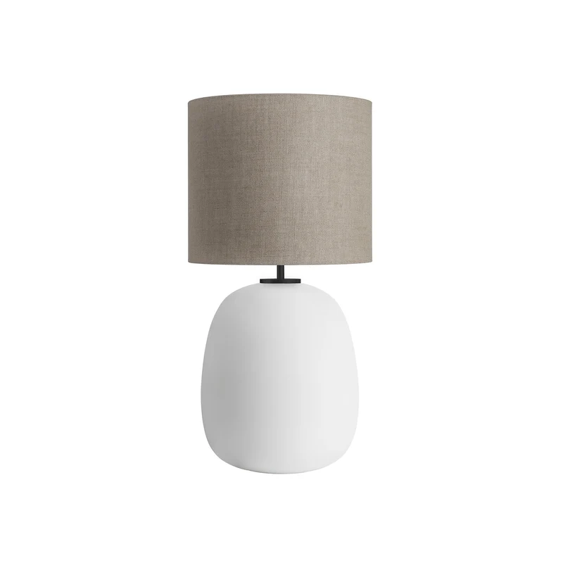 AUSTRA - Lampe à poser en verre soufflé, textile et acier, style scandinave, H 68 cm