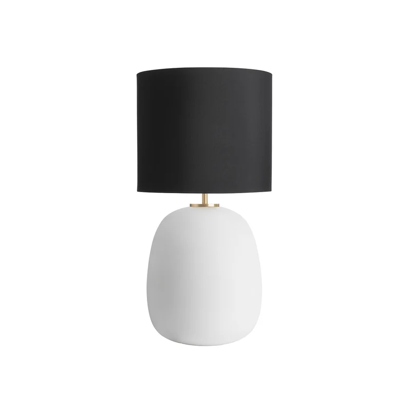 AUSTRA - Lampe à poser en verre soufflé, textile et acier, style scandinave, H 68 cm