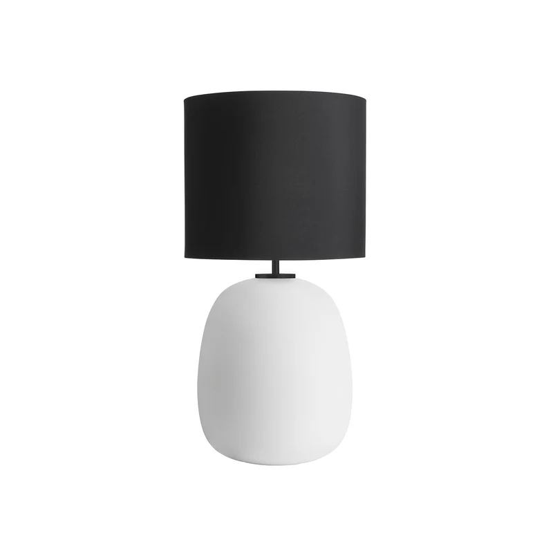 AUSTRA - Lampe à poser en verre soufflé, textile et acier, style scandinave, H 68 cm