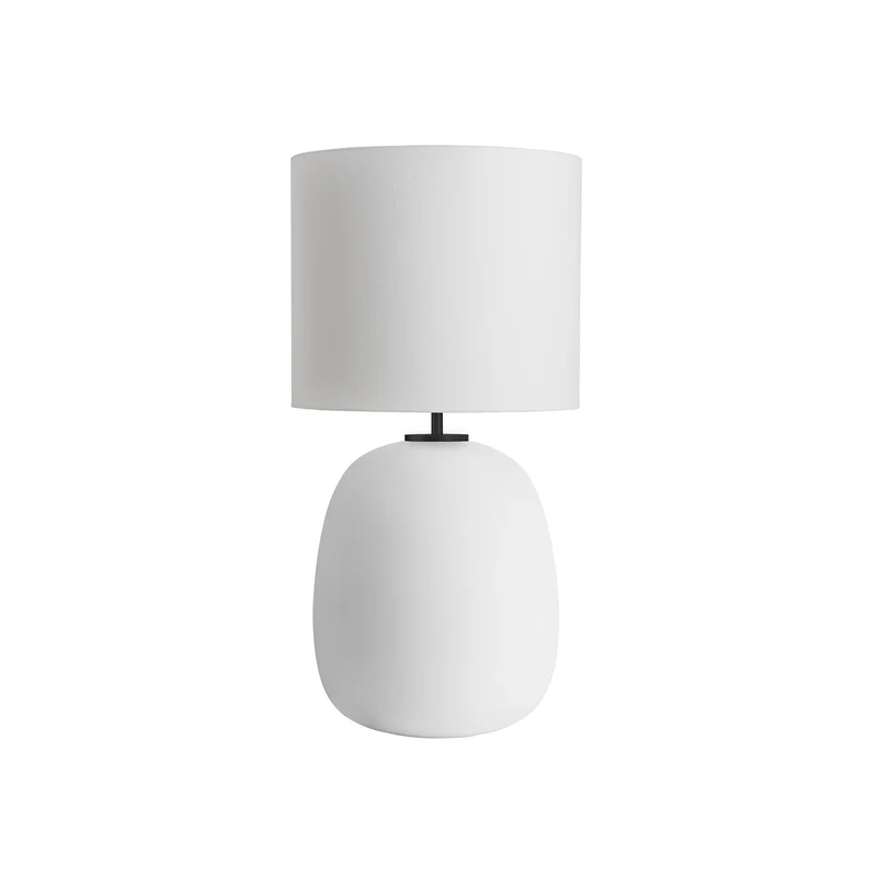 AUSTRA - Lampe à poser en verre soufflé, textile et acier, style scandinave, H 68 cm