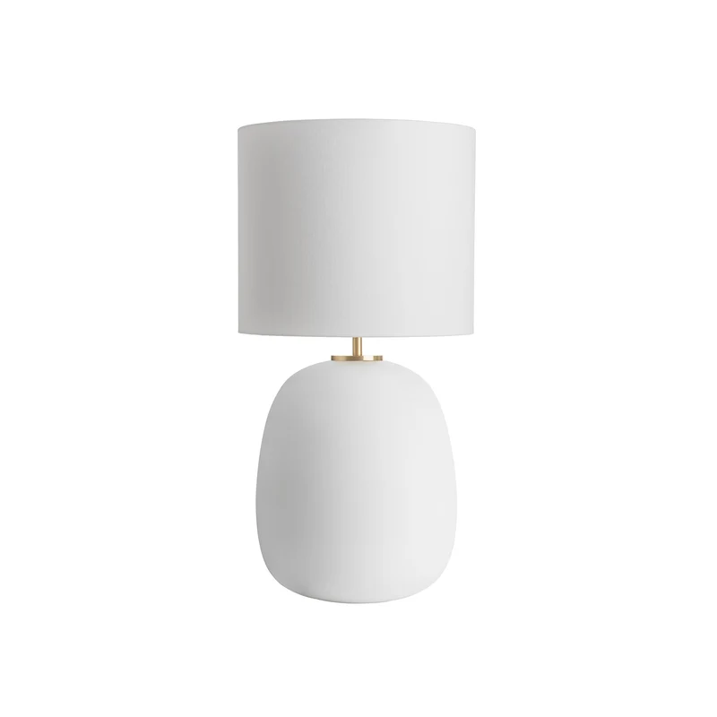 AUSTRA - Lampe à poser en verre soufflé, textile et acier, style scandinave, H 68 cm