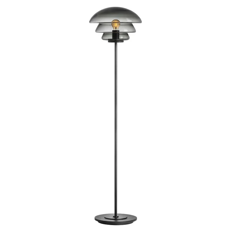 ARCHIVE 4006 - Lampadaire en verre soufflé et acier laqué, style scandinave