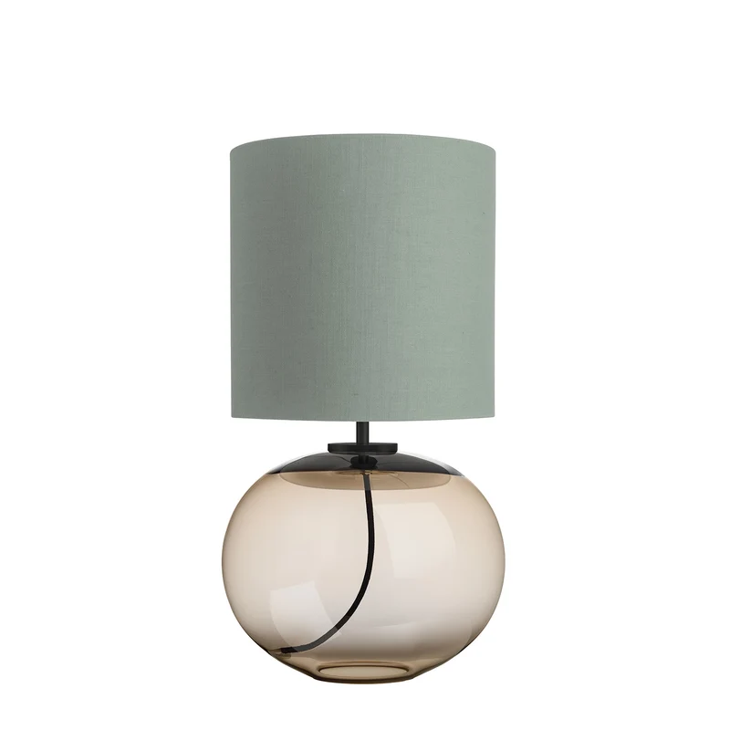SENJA - Lampe à poser en verre soufflé et textile, style scandinave