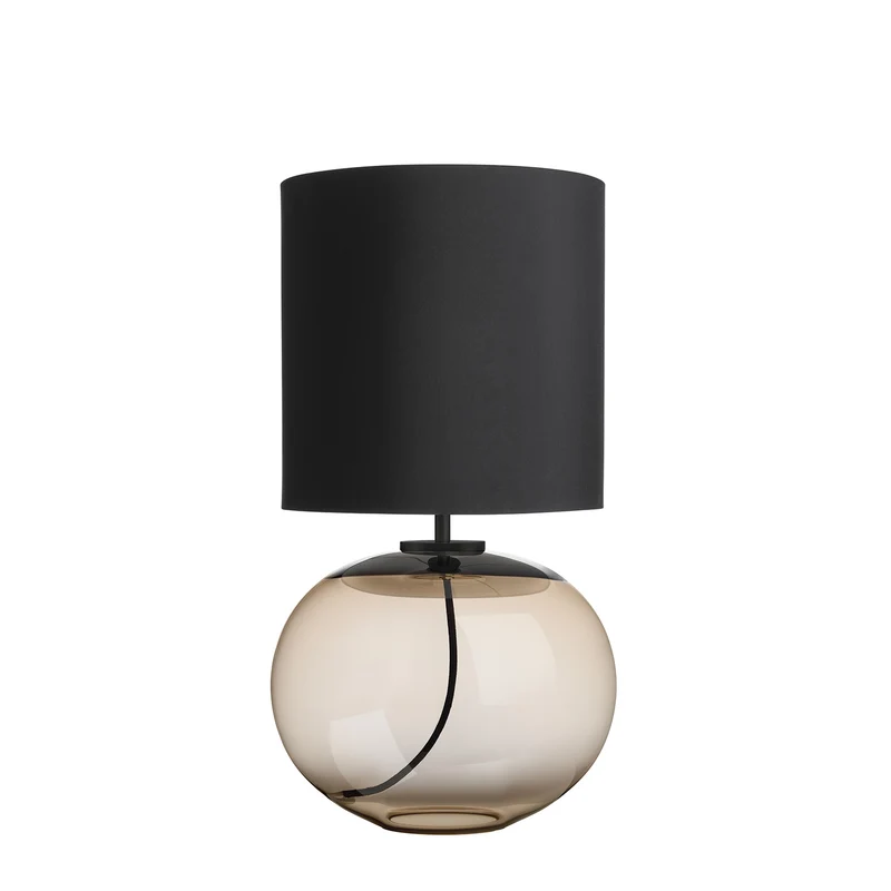SENJA - Lampe à poser en verre soufflé et textile, style scandinave