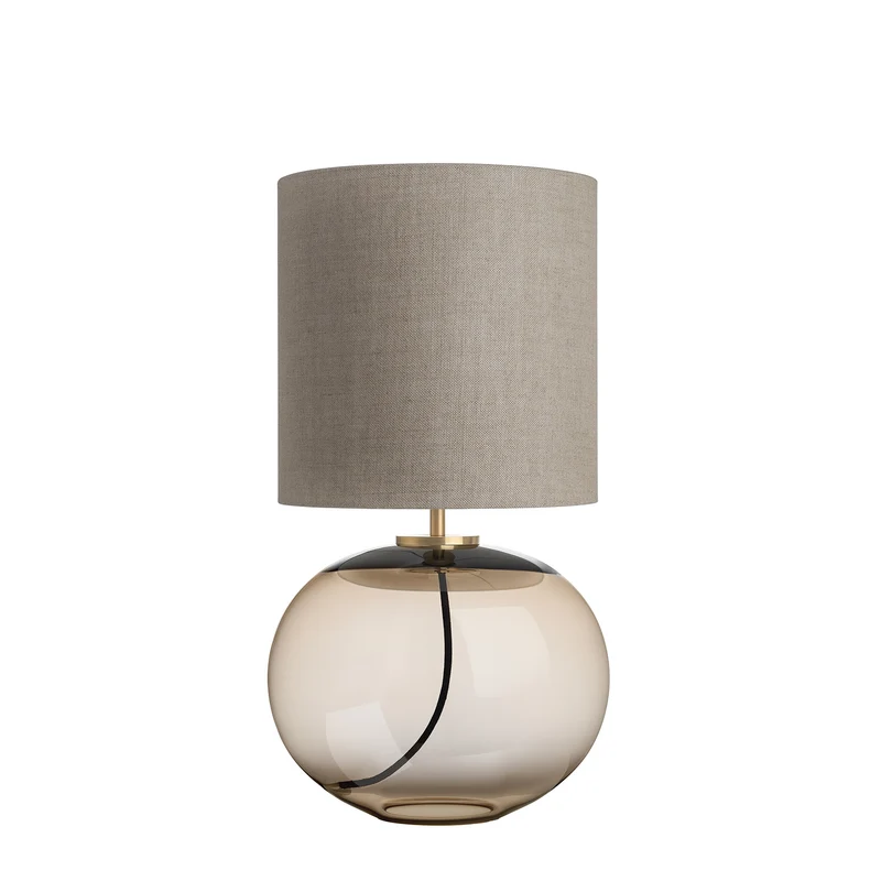 SENJA - Lampe à poser en verre soufflé et textile, style scandinave