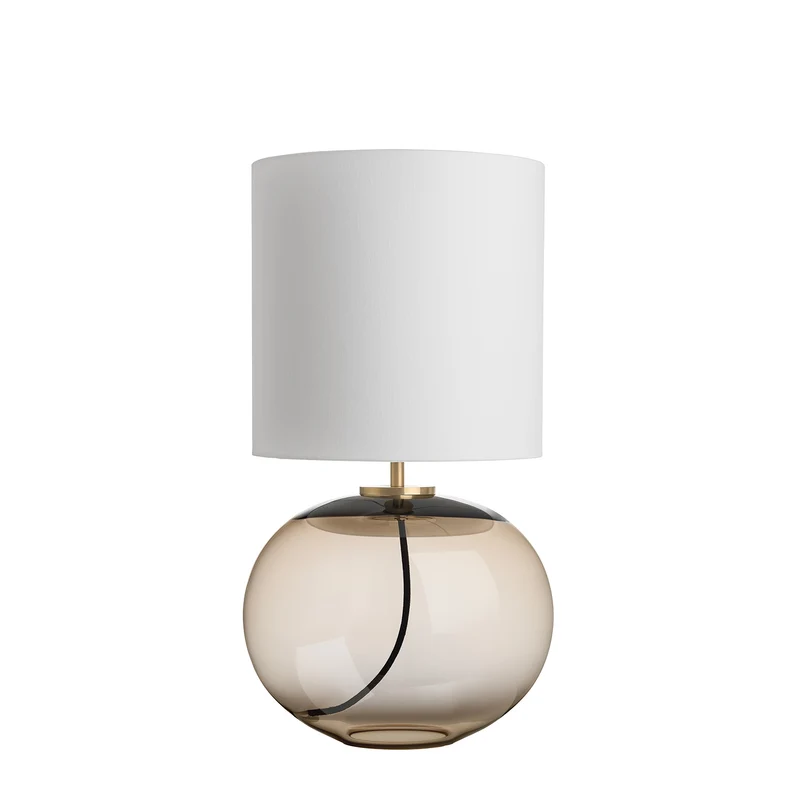 SENJA - Lampe à poser en verre soufflé et textile, style scandinave