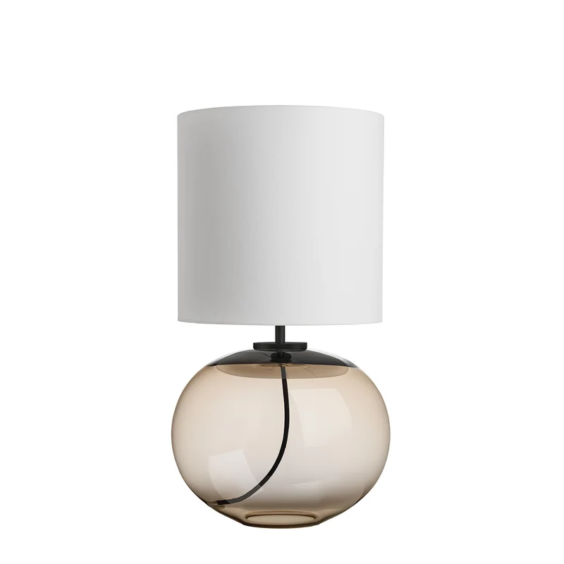 SENJA - Lampe à poser en verre soufflé et textile, style scandinave