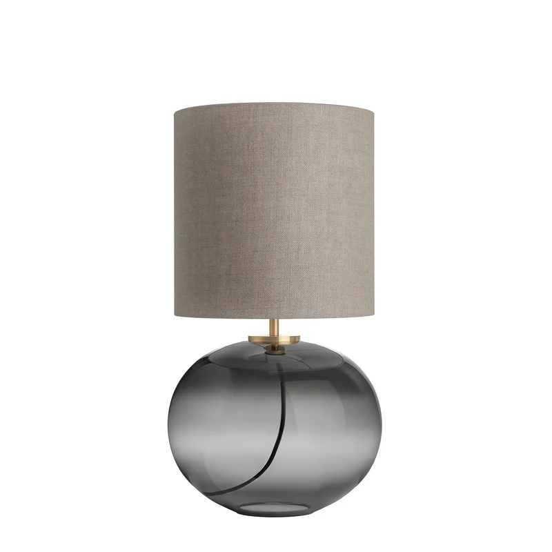 SENJA - Lampe à poser en verre soufflé et textile, style scandinave