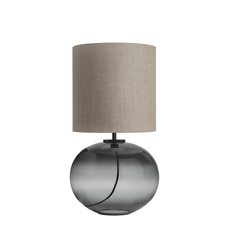SENJA - Lampe à poser en verre soufflé et textile, style scandinave