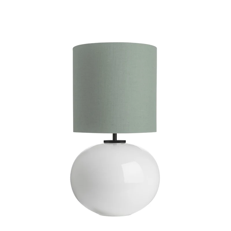 SENJA - Lampe à poser en verre soufflé et textile, style scandinave