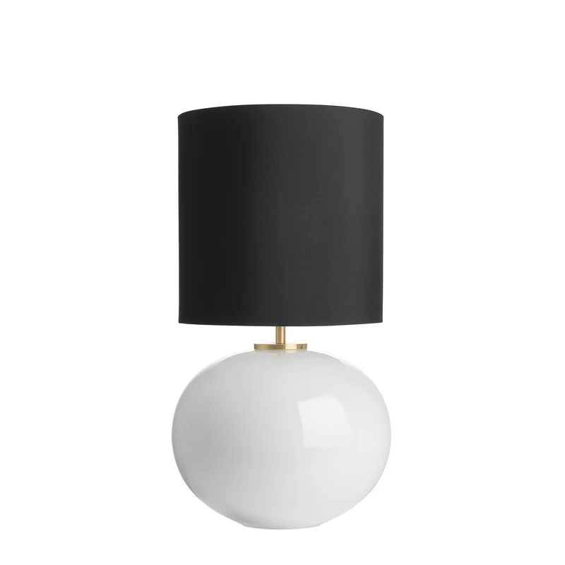 SENJA - Lampe à poser en verre soufflé et textile, style scandinave