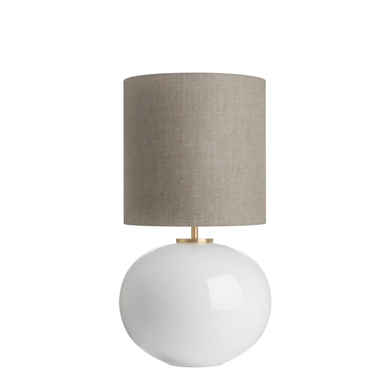 SENJA - Lampe à poser en verre soufflé et textile, style scandinave