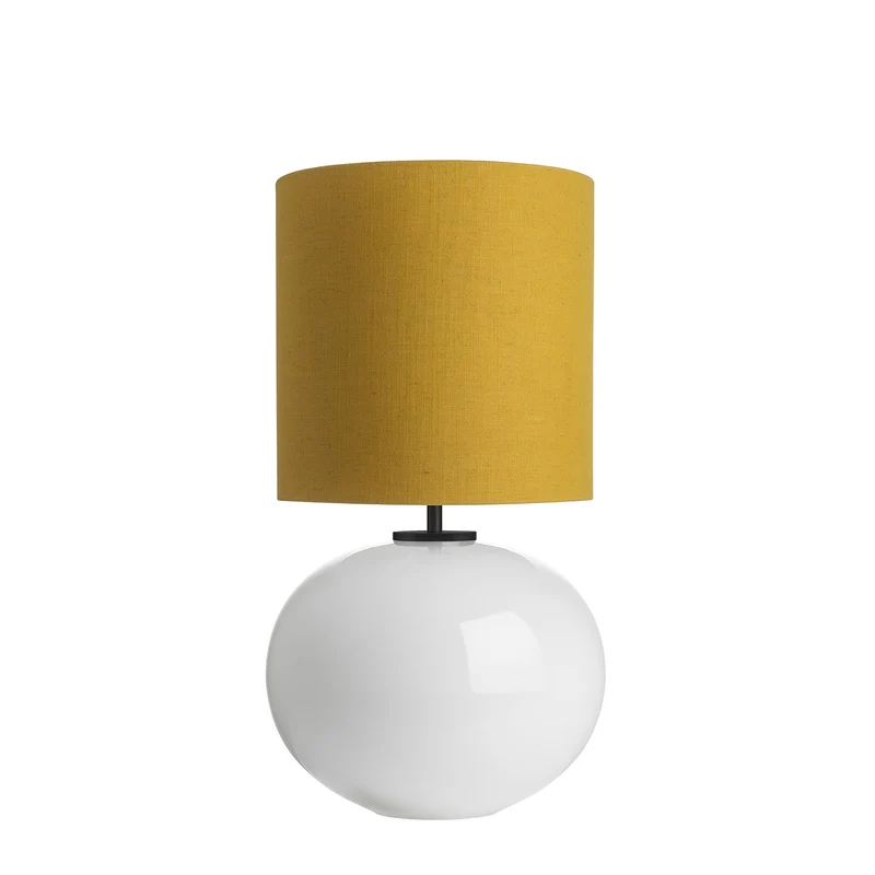 SENJA - Lampe à poser en verre soufflé et textile, style scandinave