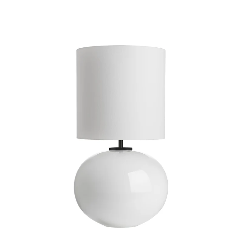 SENJA - Lampe à poser en verre soufflé et textile, style scandinave