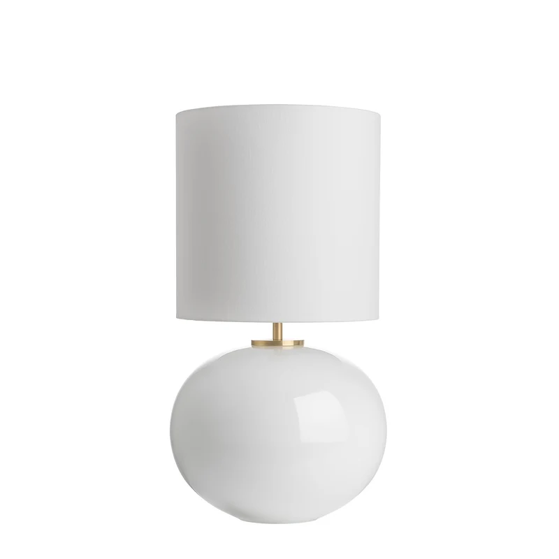 SENJA - Lampe à poser en verre soufflé et textile, style scandinave