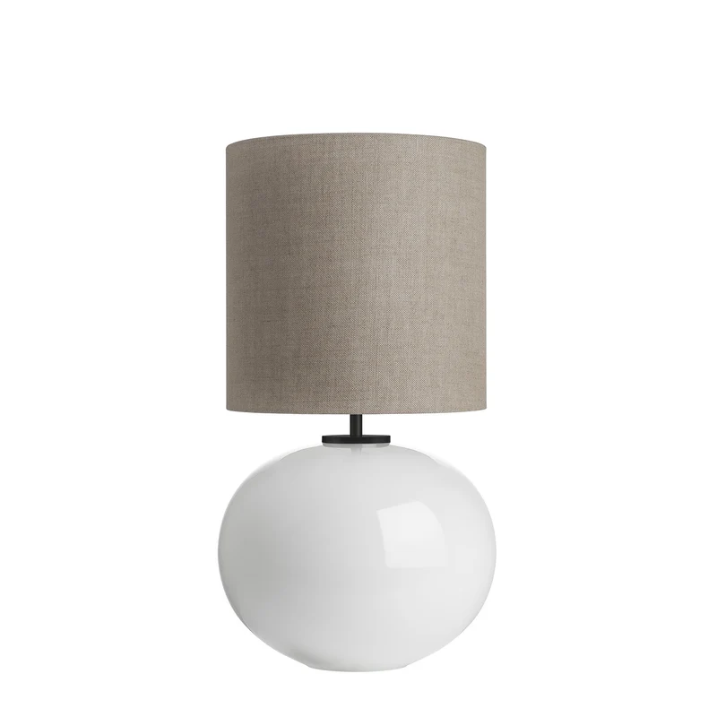 SENJA - Lampe à poser en verre soufflé et textile, style scandinave