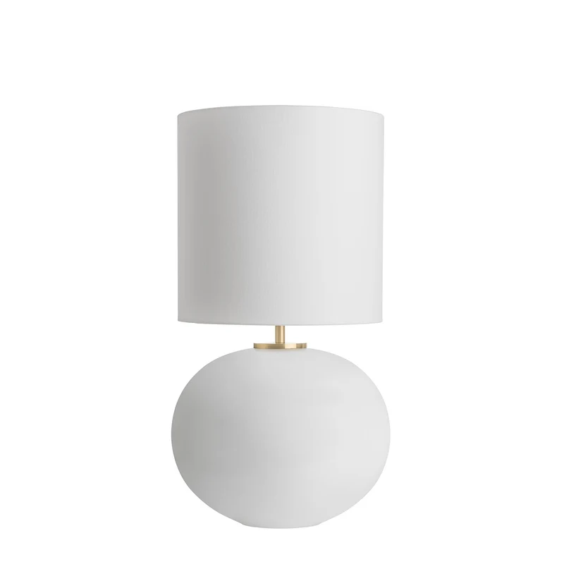 SENJA - Lampe à poser en verre soufflé et textile, style scandinave