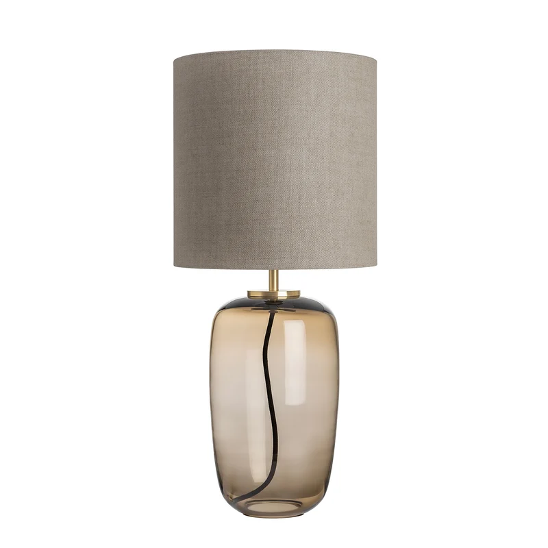 VEGA - Lampe à poser en verre soufflé et textile, style scandinave
