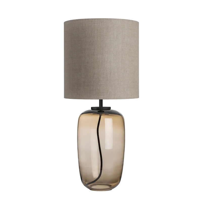 VEGA - Lampe à poser en verre soufflé et textile, style scandinave