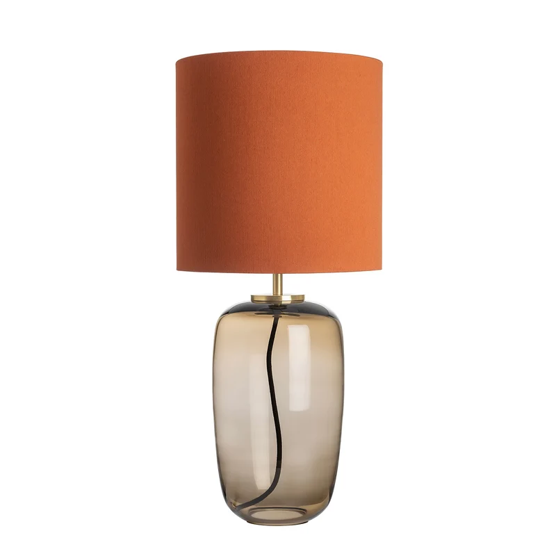 VEGA - Lampe à poser en verre soufflé et textile, style scandinave