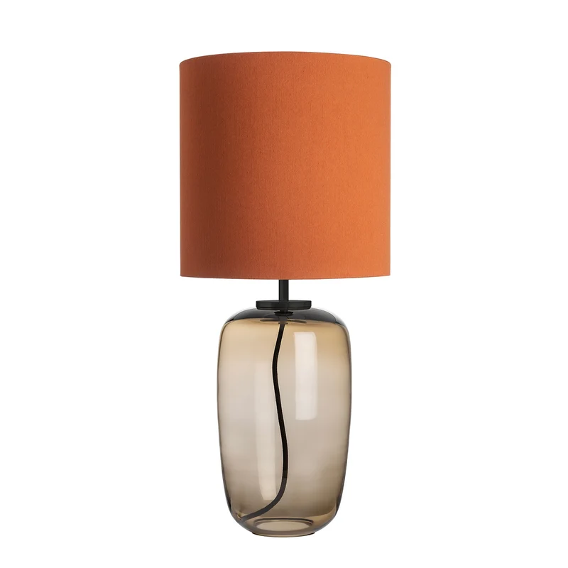 VEGA - Lampe à poser en verre soufflé et textile, style scandinave