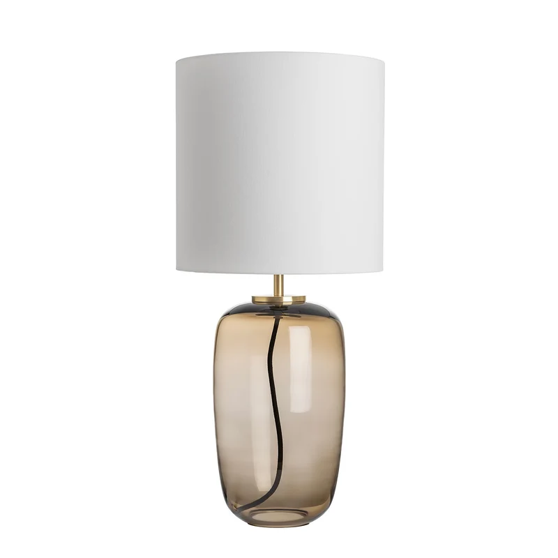VEGA - Lampe à poser en verre soufflé et textile, style scandinave