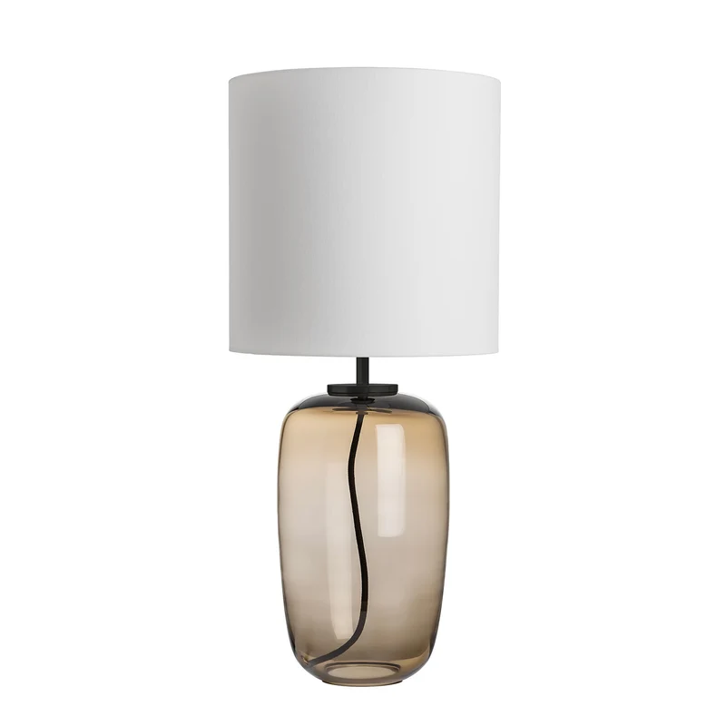 VEGA - Lampe à poser en verre soufflé et textile, style scandinave