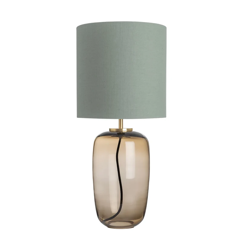 VEGA - Lampe à poser en verre soufflé et textile, style scandinave