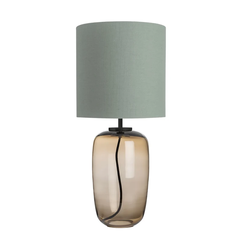 VEGA - Lampe à poser en verre soufflé et textile, style scandinave