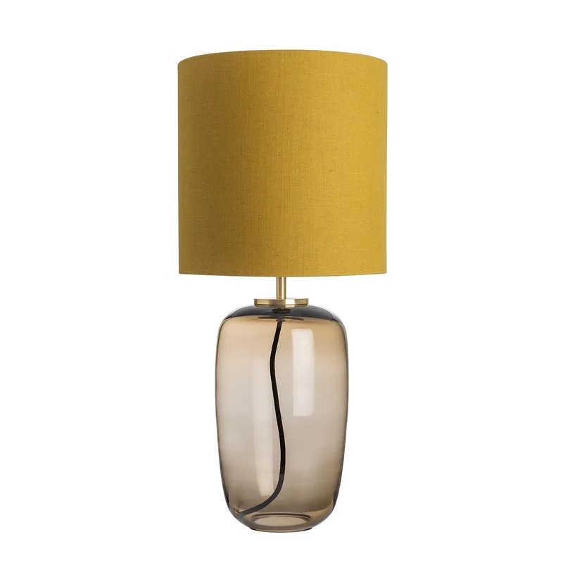 VEGA - Lampe à poser en verre soufflé et textile, style scandinave