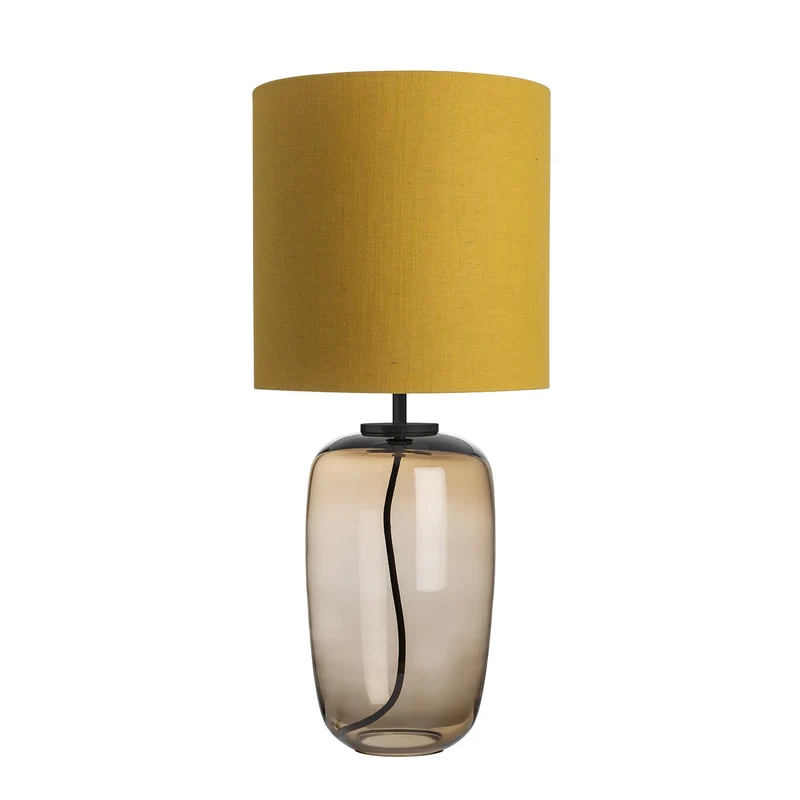 VEGA - Lampe à poser en verre soufflé et textile, style scandinave