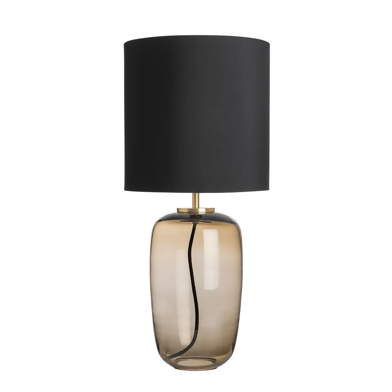 VEGA - Lampe à poser en verre soufflé et textile, style scandinave
