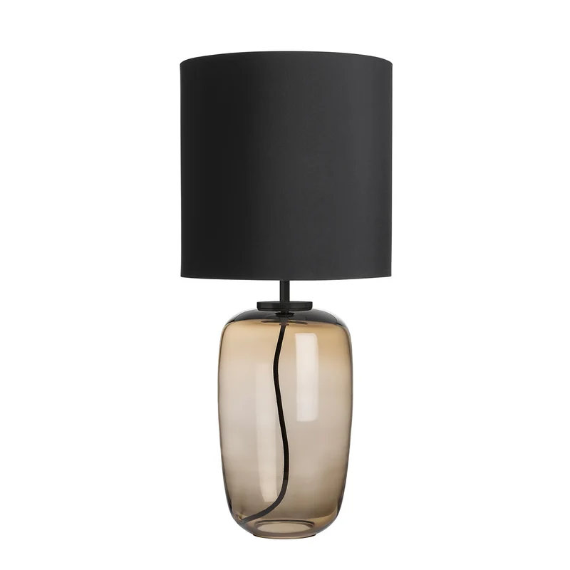 VEGA - Lampe à poser en verre soufflé et textile, style scandinave