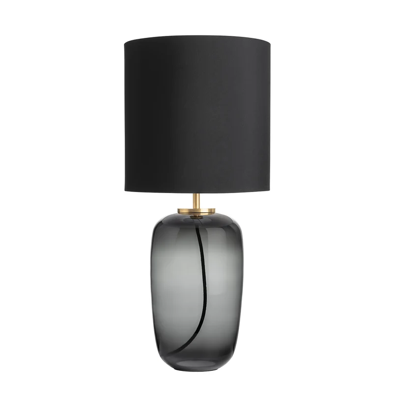 VEGA - Lampe à poser en verre soufflé et textile, style scandinave