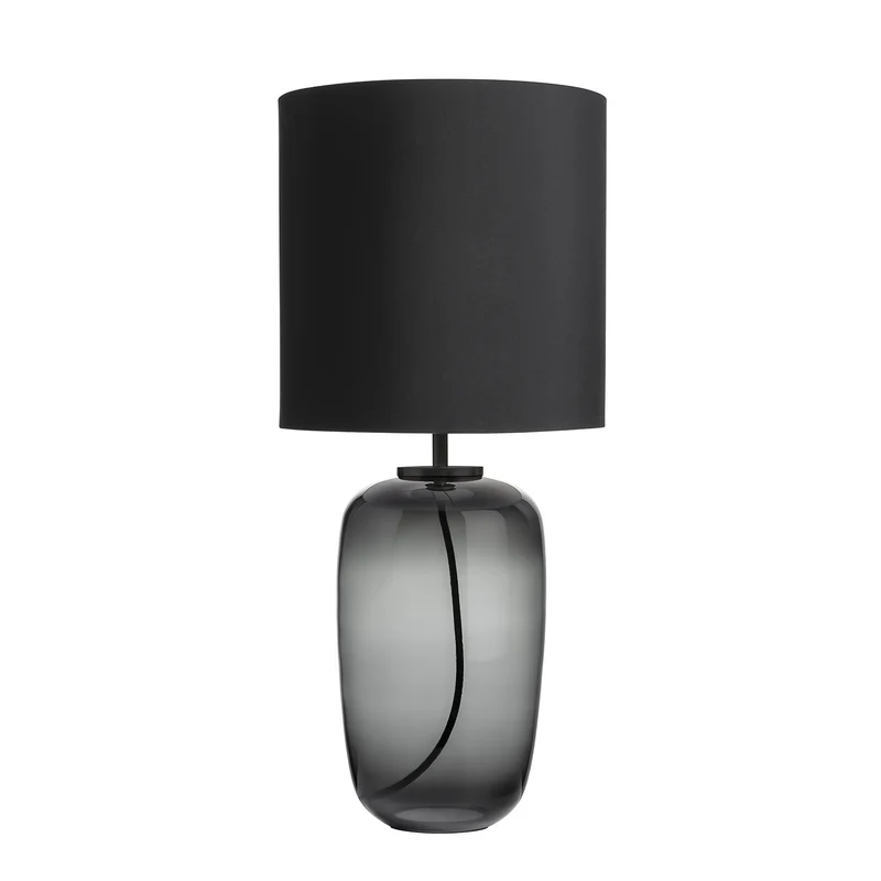 VEGA - Lampe à poser en verre soufflé et textile, style scandinave