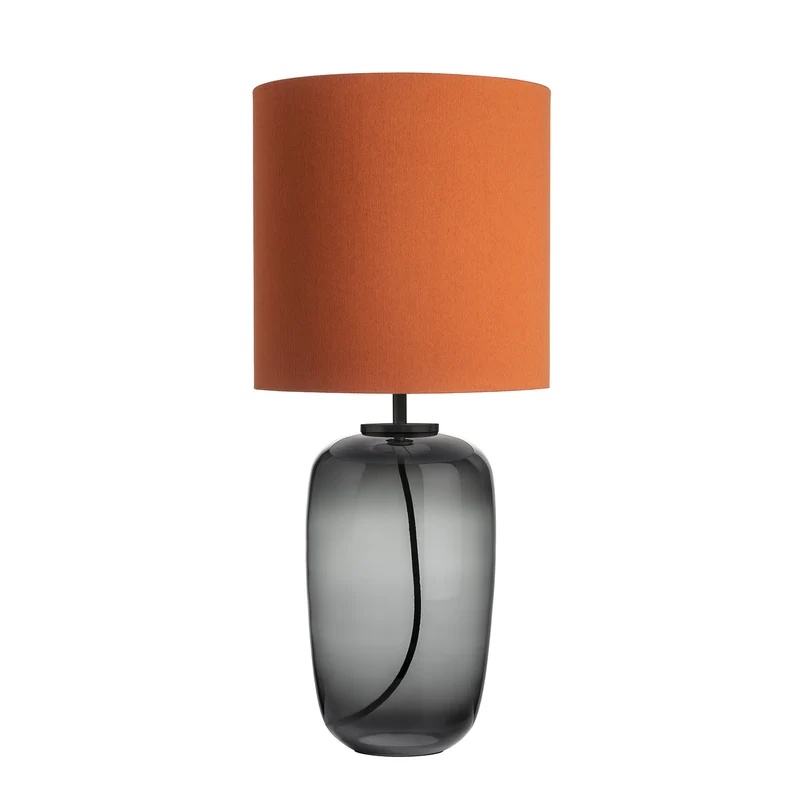VEGA - Lampe à poser en verre soufflé et textile, style scandinave