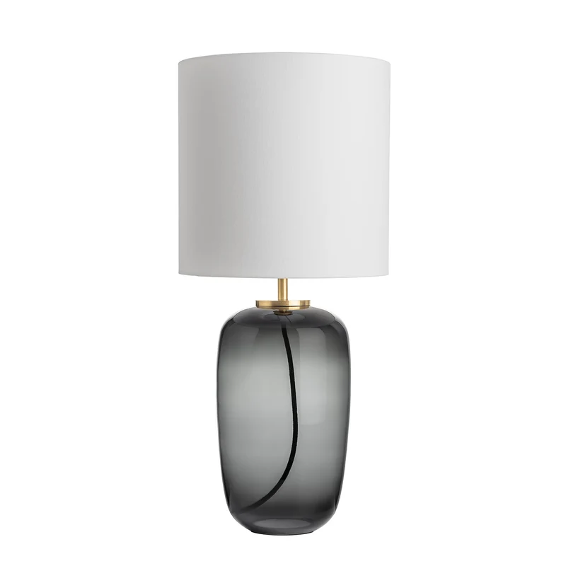 VEGA - Lampe à poser en verre soufflé et textile, style scandinave